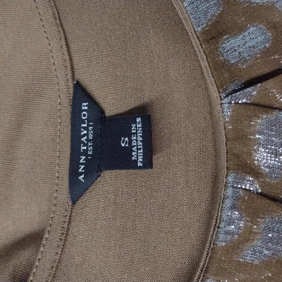 Ann Taylor Tank Top silver metallic brown - Picture 6 of 7